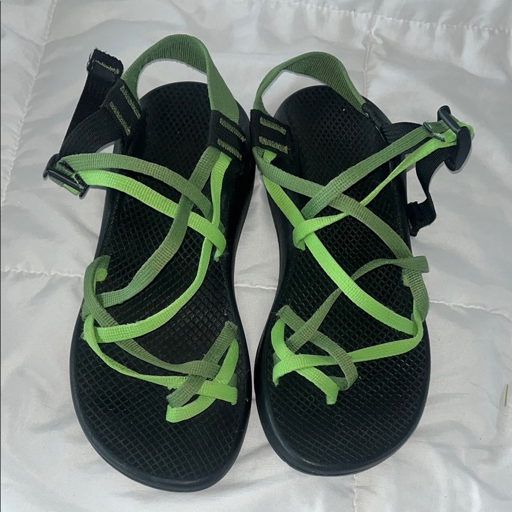 Chaco ZX2 Classic Sandals Women’s 10 Green Straps and Toe Loop